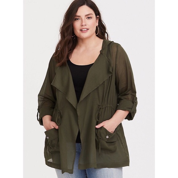torrid Jackets & Blazers - FINAL MARKDOWN Torrid Olive Drape Voile Jacket